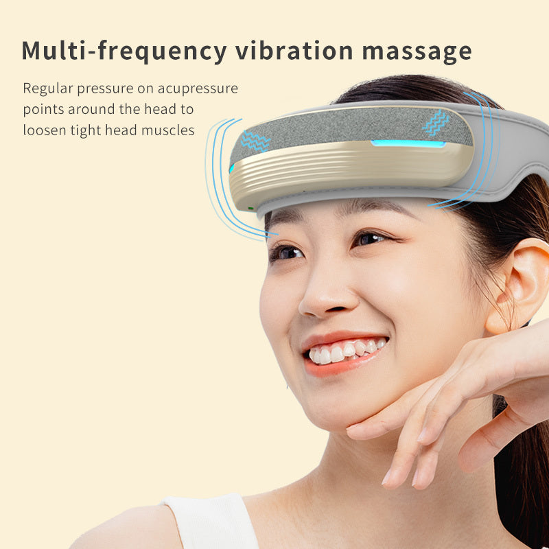 Foldable Heated Head Massager with Air Compression & Music | Portable Relaxation for Stress & Pain Relief