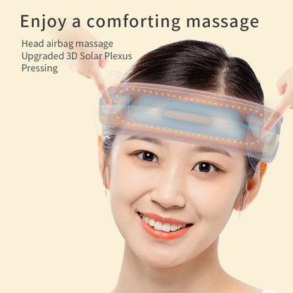 Foldable Heated Head Massager with Air Compression & Music | Portable Relaxation for Stress & Pain Relief
