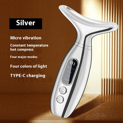 Rechargeable Neck Beauty Device – Lifting, Firming, Wrinkle Reduction & Face Slimming with Vibration Massage – Available in White, Purple, Pink, Rose Gold, and Silver