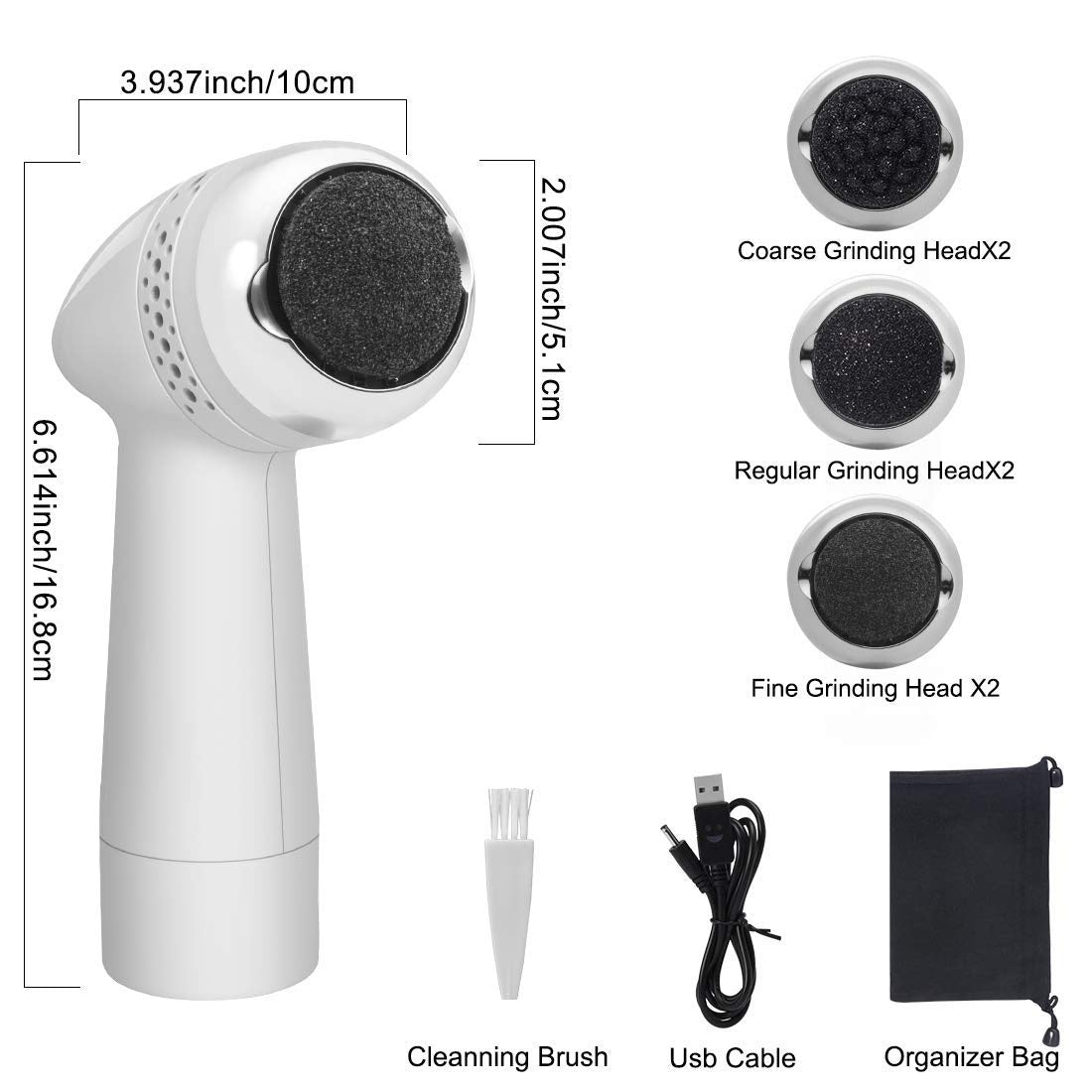 Electric Foot Grinder – Vacuum Foot Grinding Machine for Exfoliating Dead Skin, Callus Remover & Foot Care