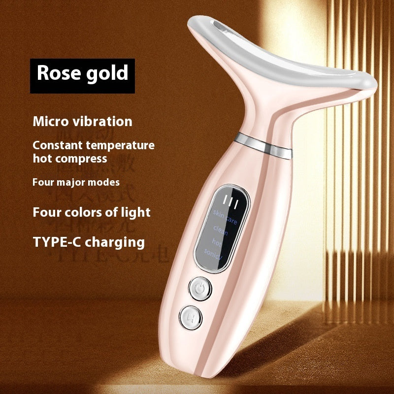 Rechargeable Neck Beauty Device – Lifting, Firming, Wrinkle Reduction & Face Slimming with Vibration Massage – Available in White, Purple, Pink, Rose Gold, and Silver